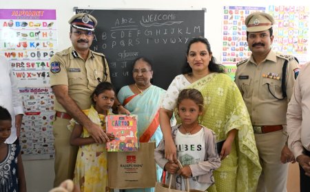 Rajapushpa opens Work Site School in Narsingi Construction Workers Children